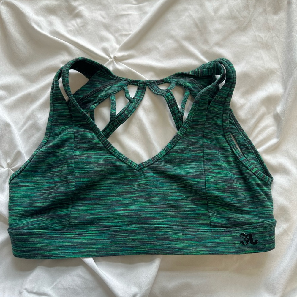 jo and jax green sports bra size small adult